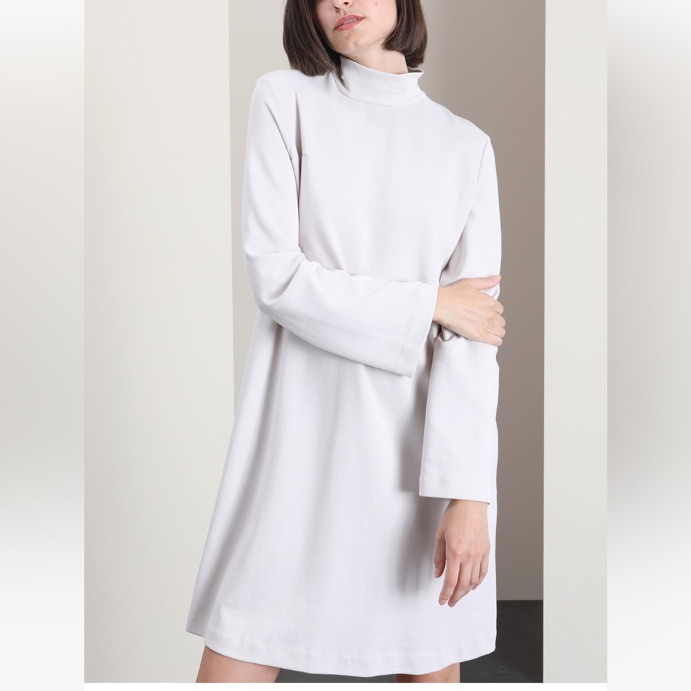 MAXMARA LEISURE Label-cut Trento Jersey Turtleneck Long Sleeve Dress.
